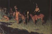 Frederic Remington The Grass Fire (mk43) Sweden oil painting artist